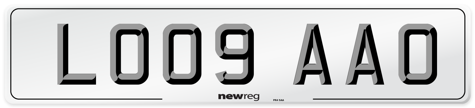 LO09 AAO Number Plate from New Reg